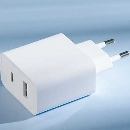 Зарядное устройство сетевое с USB и Type-C 33W Xiaomi Mi Wall Charger (быстрая зарядка QC, PD) белое