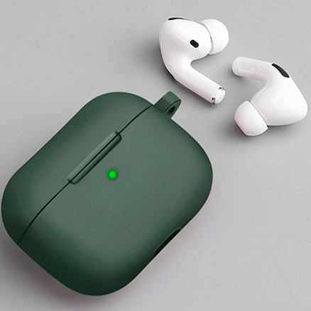 Чехол для наушников AirPods Pro силиконовый Hang полуночный зеленый