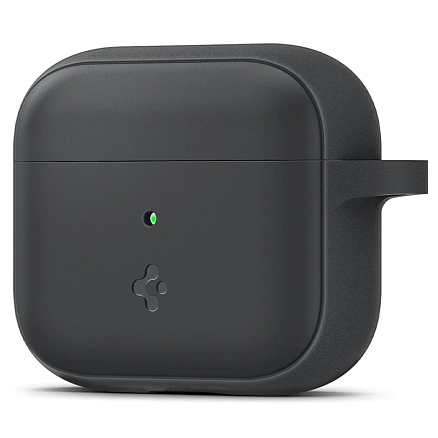 Чехол для наушников AirPods 3 силиконовый с карабином Spigen Silicone Fit темно-серый