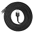 Кабель USB - Lightning для зарядки 3 м 2А плетеный Baseus Cafule черно-серый