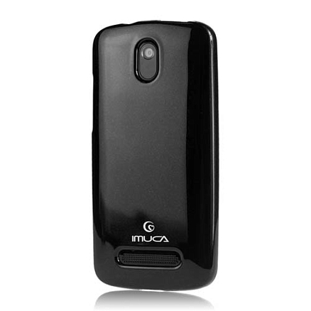 Чехол для HTC Desire 500 гелевый с блестками iMuca Cool Color черный + пленка