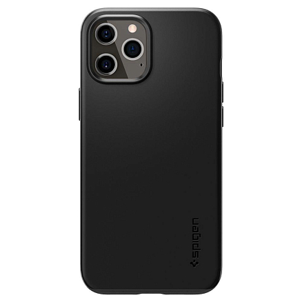 Чехол для iPhone 12 Pro Max пластиковый тонкий Spigen Thin Fit черный