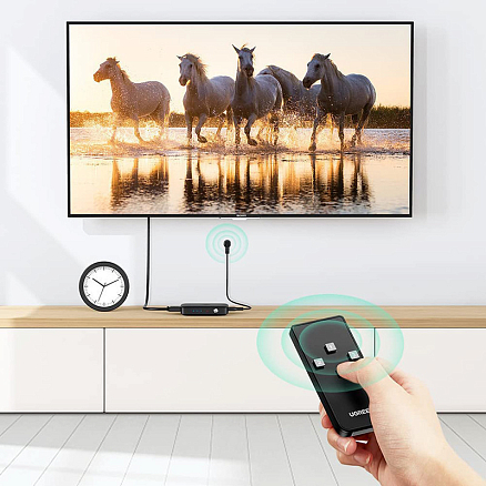 HDMI Switch (разветвитель) на 3 порта (3 HDMI входа на 1 HDMI выход) Ugreen CM332 черный