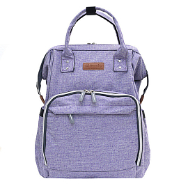 Рюкзак (сумка) Ankommling LD22 для мамы с отделением для бутылочек сиреневый джинс