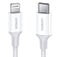Кабель Type-C - Lightning для зарядки 1.5 м 3А 18W MFi Ugreen US171 (быстрая зарядка PD) белый