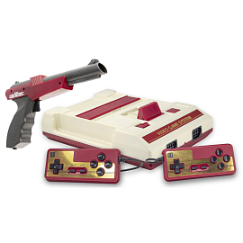 Игровая приставка Retro Genesis Lasergun 8Bit 303 игры с пистолетом и двумя геймпадами красно-белая
