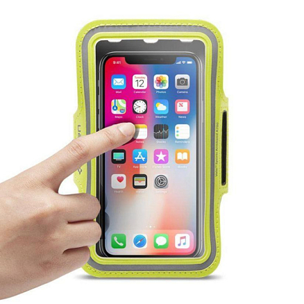 Чехол универсальный для телефона до 6,9 дюйма спортивный наручный Spigen SGP Sport Armband кислотно-желтый