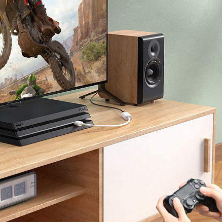 Внешняя звуковая карта USB 2.0 Ugreen US206 белая