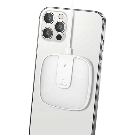 Беспроводная магнитная зарядка MagSafe для iPhone 15W Usams US-CD153 белая