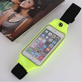 Сумка на пояс спортивная для телефона до 6.2 дюйма с окошком GreenGo Rio кислотно-желтая