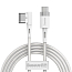 Кабель Type-C - MagSafe для зарядки Macbook длина 2 м 60W магнитный плетеный с L-образным штекером Baseus Zinc белый