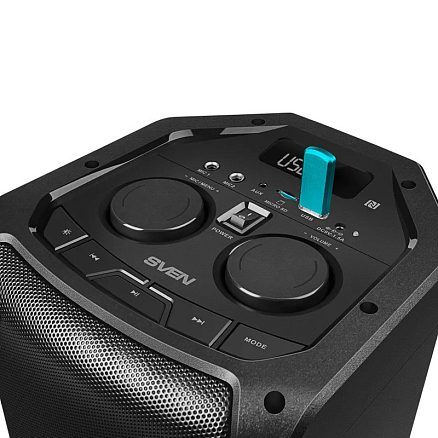 Портативная акустическая система Sven PS-710 с подсветкой, FM-радио, USB и поддержкой MicroSD карт черная