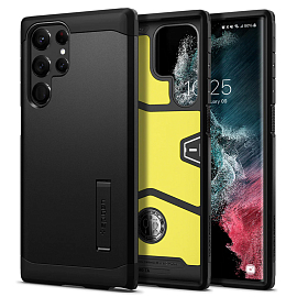 Чехол для Samsung Galaxy S22 Ultra гибридный для экстремальной защиты Spigen Tough Armor черный