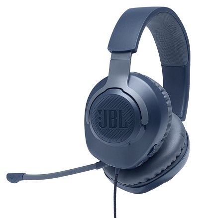 Наушники JBL Quantum 100 полноразмерные с микрофоном игровые синие