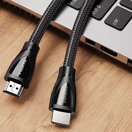 Кабель HDMI - HDMI (папа - папа) длина 1,5 м версия 2.1 8K 60Hz плетеный Ugreen HD140 черный