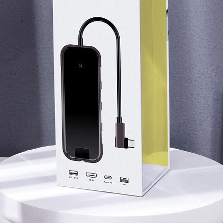 Хаб (разветвитель) Type-C - 3 х USB 3.0, HDMI 4K, Ethernet, Type-C PD Baseus Multi-functional серый