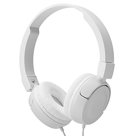 Наушники JBL Tune 450 накладные с микрофоном и плоским проводом складные белые