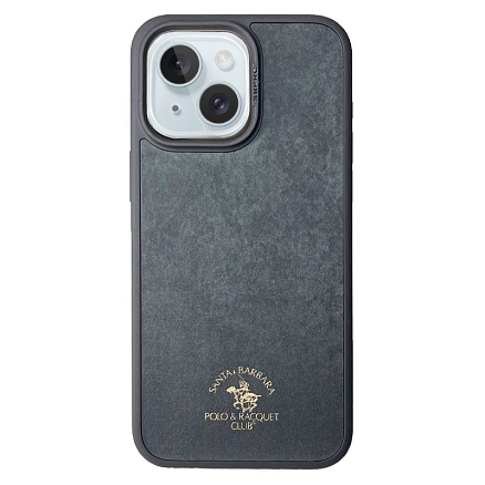 Чехол для iPhone 15 гибридный Santa Barbara Polo & Racquet Club Myron серо-зеленый