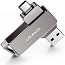 Флешка Usams US-ZB200 64Gb Type-C + USB 3.0 металл черная