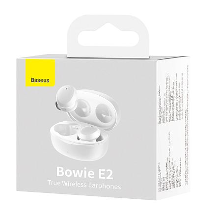 Наушники TWS беспроводные Bluetooth Baseus Bowie E2 вакуумные с микрофоном белые