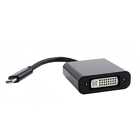 Переходник Type-C - DVI-I (папа - мама) 15 см Cablexpert черный