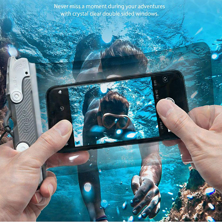 Водонепроницаемый чехол для телефона до 6.3 дюйма Ringke серый