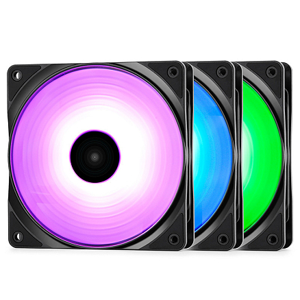 Вентилятор (кулер) для корпуса ПК Deepcool RF 120 с RGB-подсветкой комплект 3 шт.