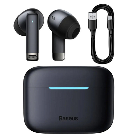 Наушники TWS беспроводные Bluetooth Baseus Bowie E9 вакуумные с микрофоном и активным шумоподавлением черные