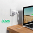Зарядное устройство сетевое Type-C 30W Ugreen CD127 (быстрая зарядка PD, QC) белое