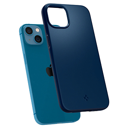 Чехол для iPhone 13 mini пластиковый тонкий Spigen Thin Fit синий