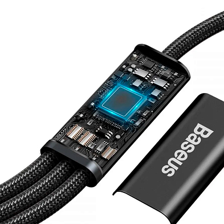 Кабель USB - Lightning, MicroUSB, Type-C 1,5 м 20W Baseus Rapid Series черный