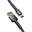Кабель USB - Lightning для зарядки iPhone 2 м 1.5А плетеный Baseus Cafule SE черно-серый