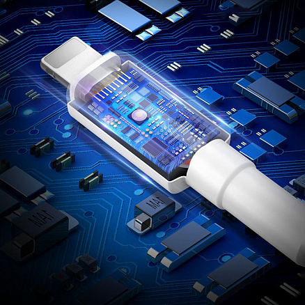 Кабель USB - Lightning для зарядки iPhone 1 м 2.4А Baseus Mini белый