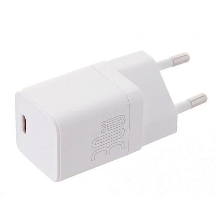 Зарядное устройство сетевое Type-C 3А 30W Baseus GaN3 (быстрая зарядка QC, PD) белое