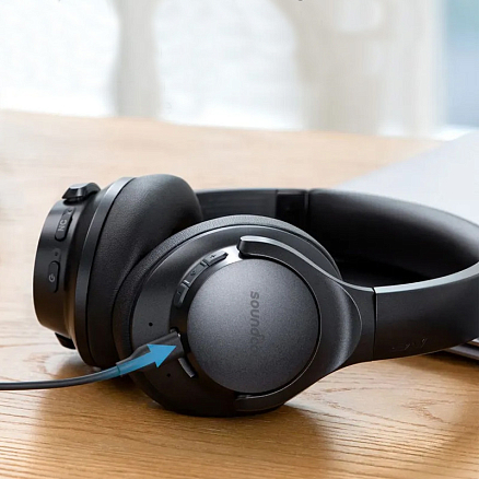 Наушники беспроводные Bluetooth Anker SoundCore Life Q20+ полноразмерные с микрофоном и активным шумоподавлением черные