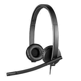 Наушники Logitech H570e Stereo для компьютера накладные с микрофоном и пультом управления в USB порт