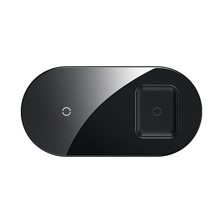 Беспроводная зарядка 2-в-1 для телефона и AirPods Baseus Simple (быстрая зарядка) черная