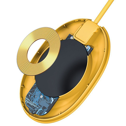 Беспроводная зарядка для телефона 15W Baseus Jelly (быстрая зарядка) желтая