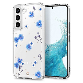 Чехол для Samsung Galaxy S22 гибридный Spigen Cyrill Cecile Blue Springs прозрачный