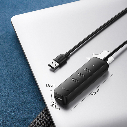 USB 3.0 HUB (разветвитель) на 4 порта Ugreen CM416 длина 25 см черный