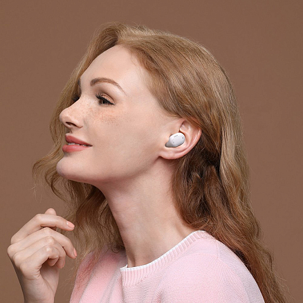 Наушники TWS беспроводные Bluetooth Baseus Encok WM01 Plus вакуумные с микрофоном белые