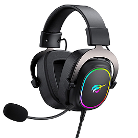 Наушники Havit H2002P полноразмерные с микрофоном и RGB подсветкой игровые черные