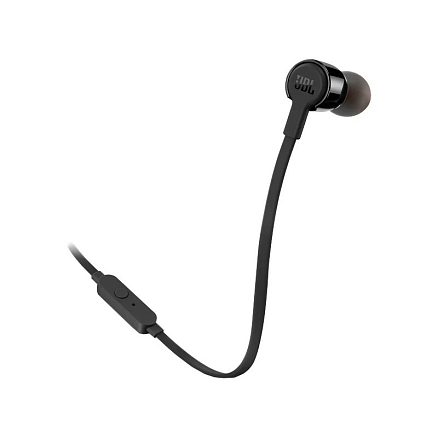 Наушники JBL Tune 210 вакуумные с микрофоном и плоским проводом черные