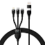 Кабель USB, Type-C - MicroUSB, Lightning, Type-C 1,2 м 5A 100W плетеный Baseus Flash Series черный