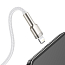 Кабель USB - Lightning для зарядки iPhone 1 м 2.4А плетеный Baseus Cafule Metal Data бело-серебристый