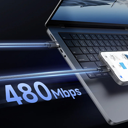 Кабель Type-C - Type-C для зарядки 1,2 м 60W магнитный органайзер McDodo CA-2000 (быстрая зарядка PD) черный