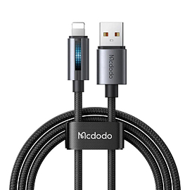 Кабель USB - Lightning для зарядки 1,2 м 3А плетеный McDodo CA-5660 (быстрая зарядка) черный