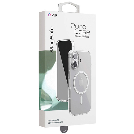 Чехол для iPhone 16 силиконовый VLP Puro MagSafe прозрачный