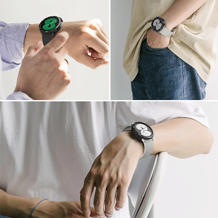 Чехол для Samsung Galaxy Watch 4 40 мм гелевый с металлической рамкой Ringke Air черный