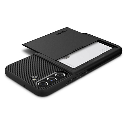 Чехол для Samsung Galaxy S22+ гибридный со слотом для карты Spigen Slim Armor CS черный